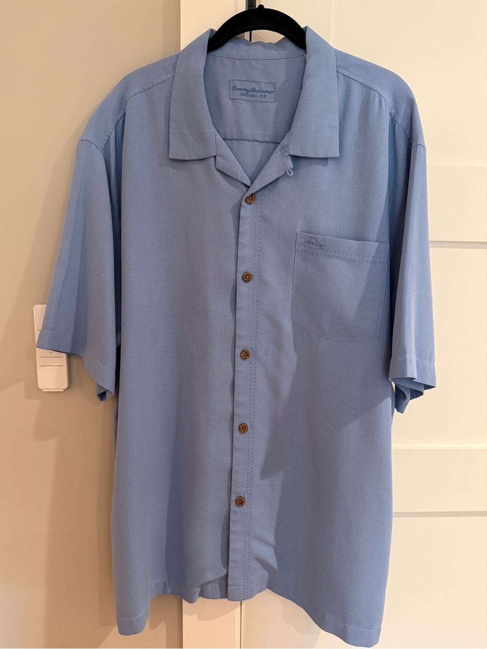Tommy Bahama Original Fit 100% Silk Blue Camp Shirt Men’s XL